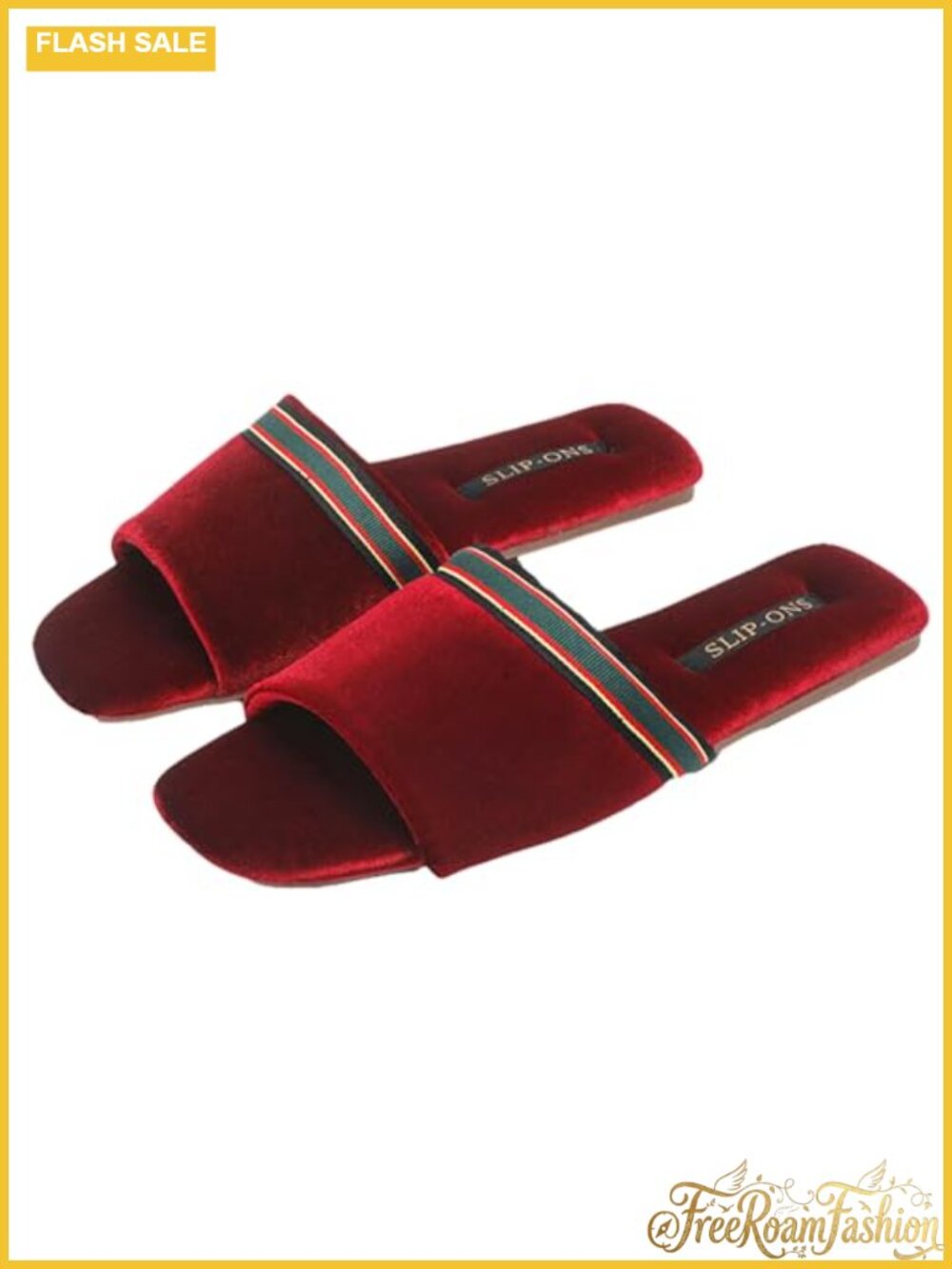 Faux Velvet Slide Sandals Open Toe Slip On Indoor Outdoor Slippers
